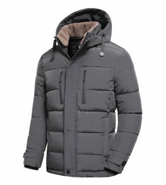 Wasserdichte Herren-Winterjacke mit abnehmbarer Kapuze - Yannis in Graphit