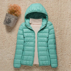 Wasserdichte Winterjacke für Frauen - Ronja in Hellblau (Met Capuchon)