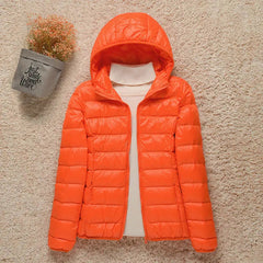 Wasserdichte Winterjacke für Frauen - Ronja in Orange (Met Capuchon)