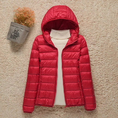 Wasserdichte Winterjacke für Frauen - Ronja in Rot (Met Capuchon)