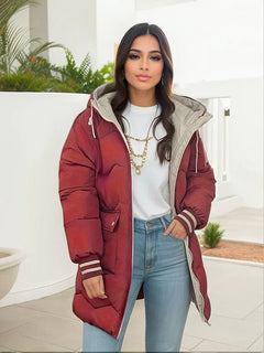 Wasserdichte Winterjacke für Frauen - Nikoline in Rot