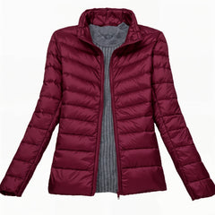 Wasserdichte Winterjacke für Frauen - Elke in Weinrot