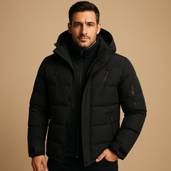 Wasserfeste Winterjacke mit warmem Futter für Herren | Joris in Schwarz