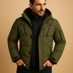 Wasserfeste Winterjacke mit warmem Futter für Herren | Joris in Grün