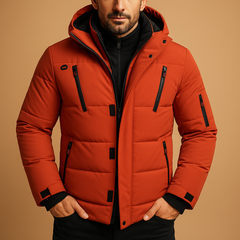 Wasserfeste Winterjacke mit warmem Futter für Herren | Joris in Orange