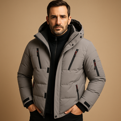 Wasserfeste Winterjacke mit warmem Futter für Herren | Joris in Grau
