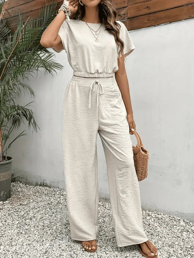 Damen Modisch Sommer Zweiteiliges Set | Hose und Oberteil