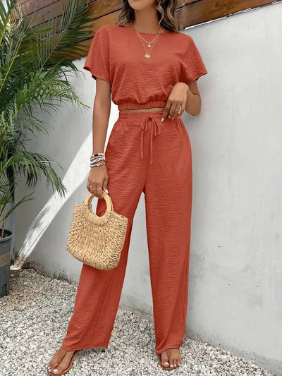 Damen Modisch Sommer Zweiteiliges Set | Hose und Oberteil