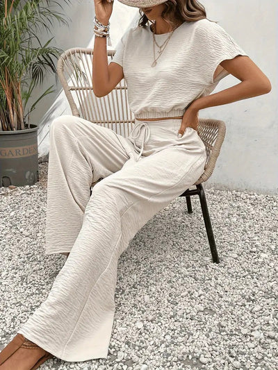 Damen Modisch Sommer Zweiteiliges Set | Hose und Oberteil