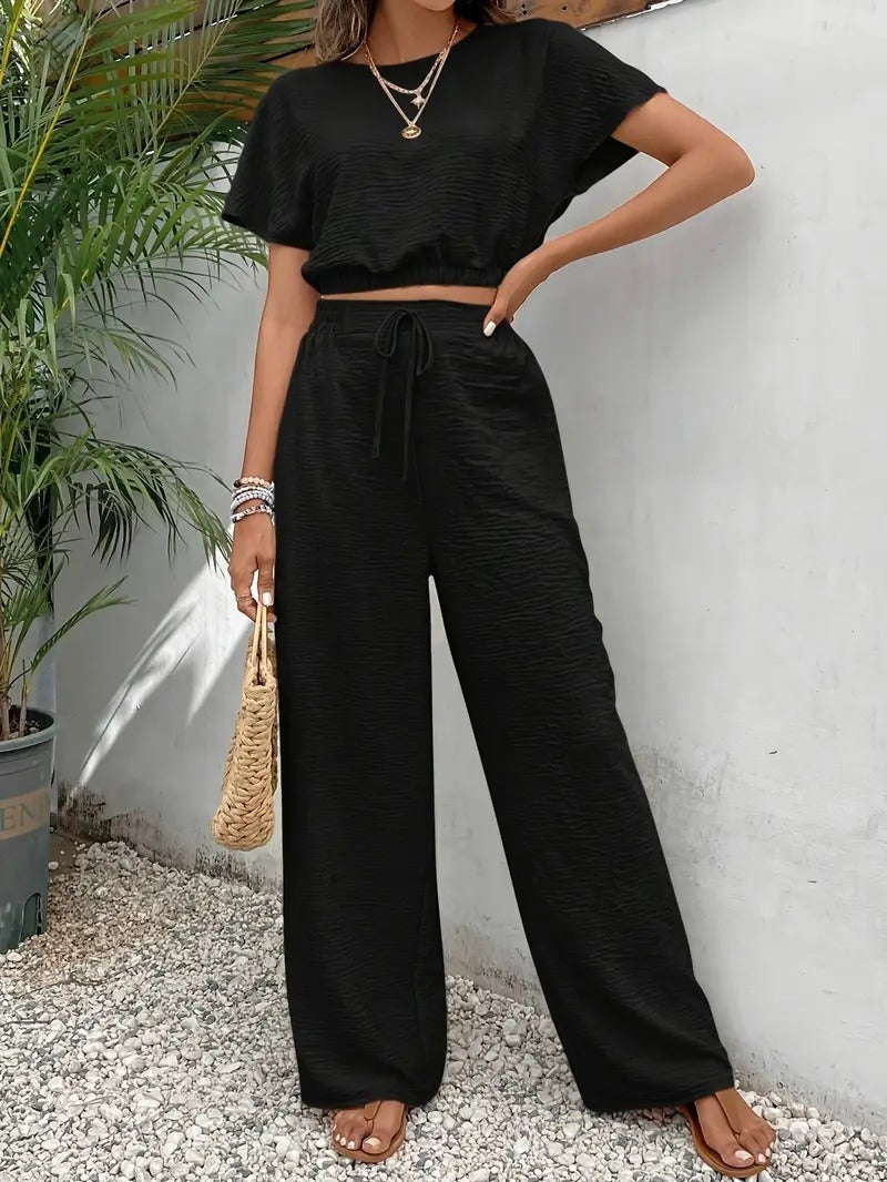 Damen Modisch Sommer Zweiteiliges Set | Hose und Oberteil