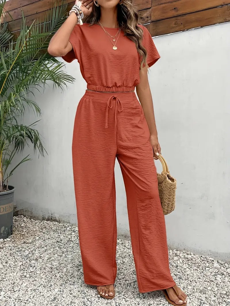Damen Modisch Sommer Zweiteiliges Set | Hose und Oberteil