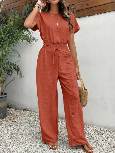 Damen Modisch Sommer Zweiteiliges Set | Hose und Oberteil