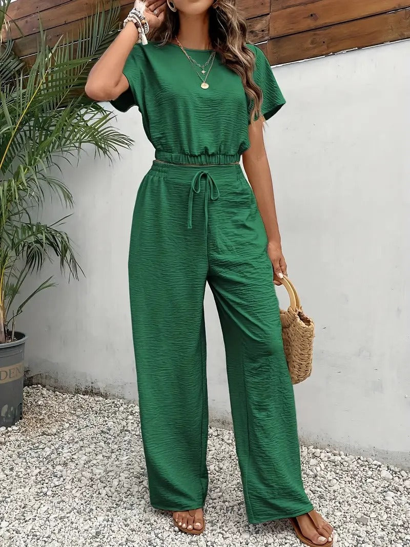 Damen Modisch Sommer Zweiteiliges Set | Hose und Oberteil