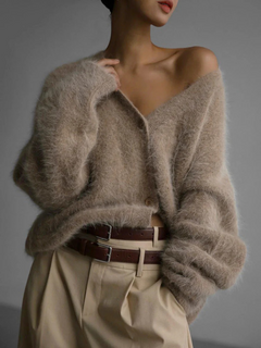 Weiche Strickjacke für Damen | Warmer in Khaki