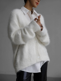Weiche Strickjacke für Damen | Warmer in Weiß