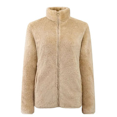 Weiche und warme Jacke für Frauen - Anelie in Hellkhaki