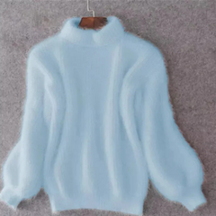 Weicher Pullover für Damen | Rollkragen in Blau