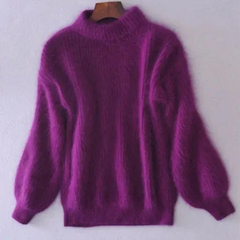 Weicher Pullover für Damen | Rollkragen in Lila