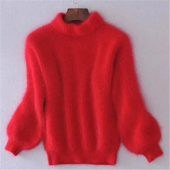 Weicher Pullover für Damen | Rollkragen in Rot