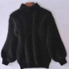 Weicher Pullover für Damen | Rollkragen in Schwarz