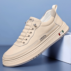 Italienische Leder-Sneakers in Beige