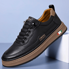 Italienische Leder-Sneakers in Schwarz