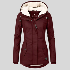 Wetterfeste Winterjacke für Damen | Warme in Burgundisch