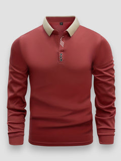Arlixon - leichtes Langarm-Poloshirt in Rot
