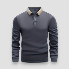 Arlixon - leichtes Langarm-Poloshirt in Grau