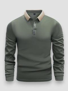 Arlixon - leichtes Langarm-Poloshirt in Grün