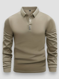 Arlixon - leichtes Langarm-Poloshirt in Khaki