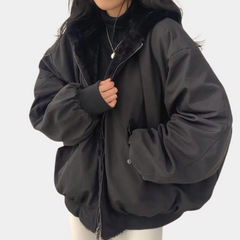 Wibke | Oversized Winterjacke gefüttert in Schwarz