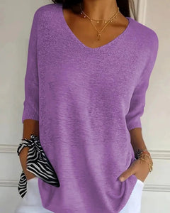 Wiebke | Lockere Strickbluse in Lila