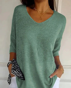 Wiebke | Lockere Strickbluse in Grasgrün
