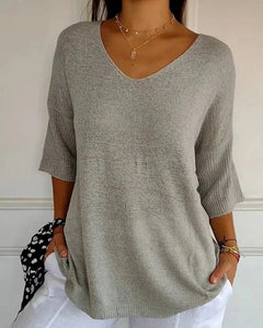 Wiebke | Lockere Strickbluse in Grau