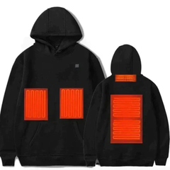 Wilhelm | Herren Thermo Kapuzenpullover Warm in Schwarz