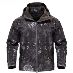 Winddichte militärische Thermojacke für Männer - Falko in Schwarze Python