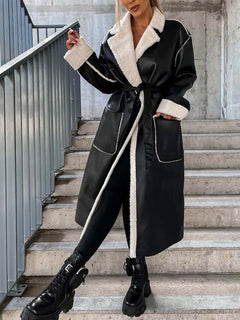 Winter Lederjacke für Frauen - Elender in Schwarz