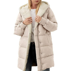 Winterjacke aus Baumwolle für Frauen - Renate in Aprikose