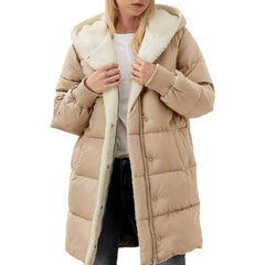 Winterjacke aus Baumwolle für Frauen - Renate in Khaki