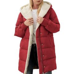 Winterjacke aus Baumwolle für Frauen - Renate in Rot