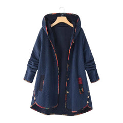 Winterjacke mit Kapuze für Frauen - Monika in Marineblau