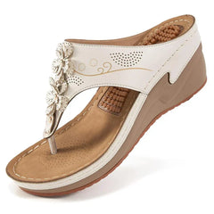 Angelina | Konturiertes Fußbett Fußgewölbestütze Sandalen in Weiß