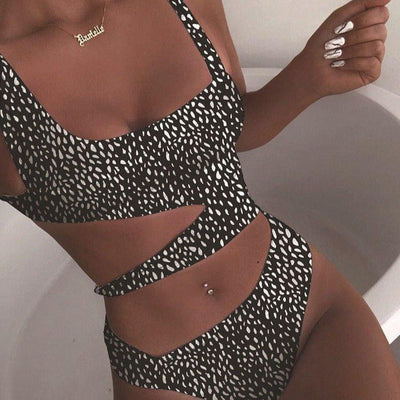 Damen Sommer-Einteiler-Badeanzug mit Push-Up und Cutout-Stil