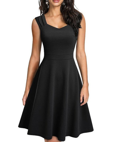 Maya - Damen Freizeit V-Ausschnitt Kleid