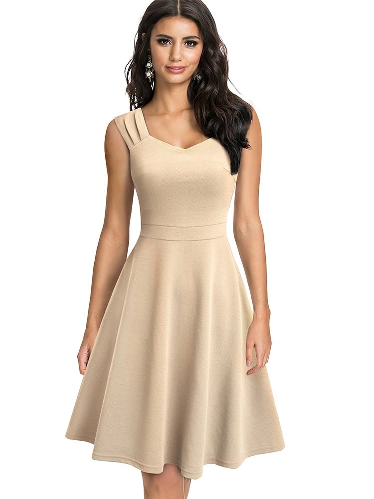 Maya - Damen Freizeit V-Ausschnitt Kleid