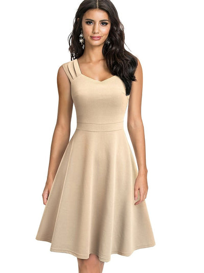Maya - Damen Freizeit V-Ausschnitt Kleid