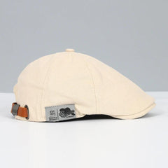 Wolfram | Herren Schiebermütze Klassische Flache Kappe in Beige