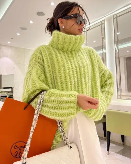 Damen Grobstrick-Rollkragenpullover | Winter