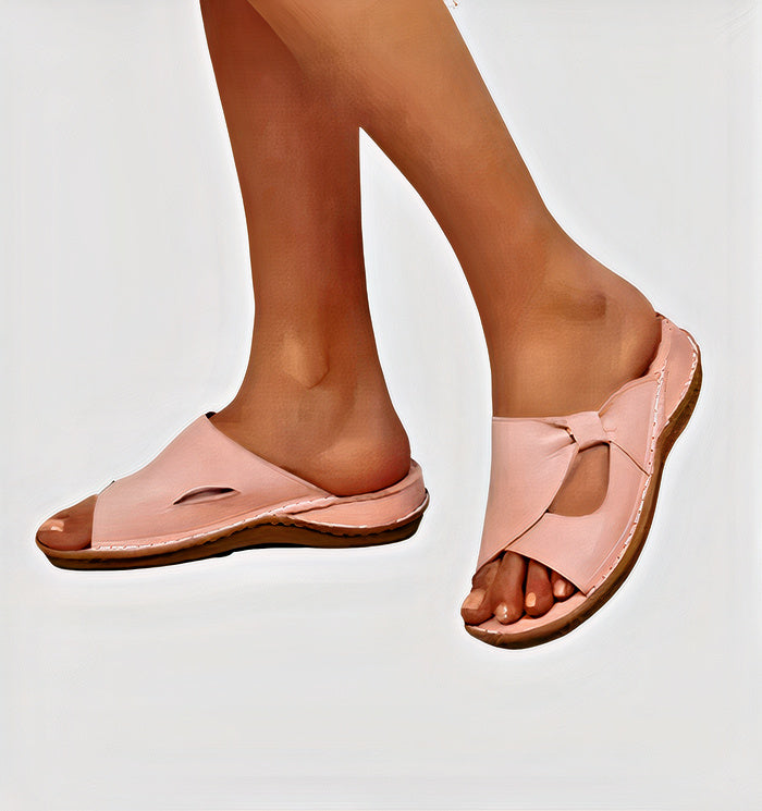 Offene Zehen Slip-On-Sandalen für Damen